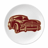 Deep Red Classic Cars Pattern Outline Plate Decorative Porcelain Salver Tableware Dinner Dish