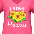 thumbnail image 3 of Inktastic I Love Hawaii Hibiscus Flowers Women's Plus Size V-Neck T-Shirt, 3 of 4