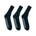 thumbnail image 6 of Personal Touch Crew Length Comfortable Hospital Slipper Socks Size 10-13 Pack of 3 - Navy, 6 of 6