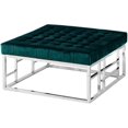 thumbnail image 1 of Best Master Furniture Pouf Carré Moderne en Velours Vert 36 Pouces, 1 of 1