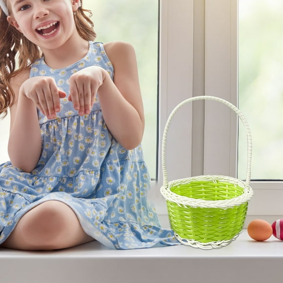 Clearance Mini Easter Baskets For Crafts Decor Mini Rattan Picnic Basket Kids Easter Baskets Empty Plastic Easter Basket For Easter Egg Hunt