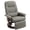 Grey, variant on Faux Leather Manual Recliner, Adjustable Swivel Lounge Chair with Footrest, Armrest and Wrapped Wood Base for Living Room, Gray