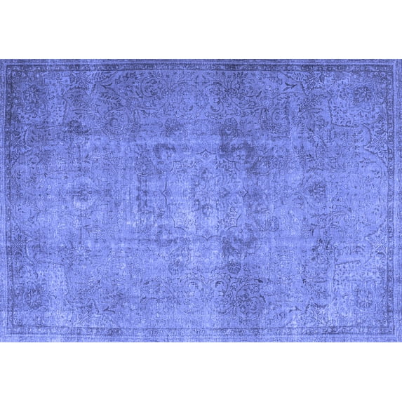 Ahgly Company Machine Washable Indoor Rectangle Persian Blue Traditional Area Rugs, 2' x 5'