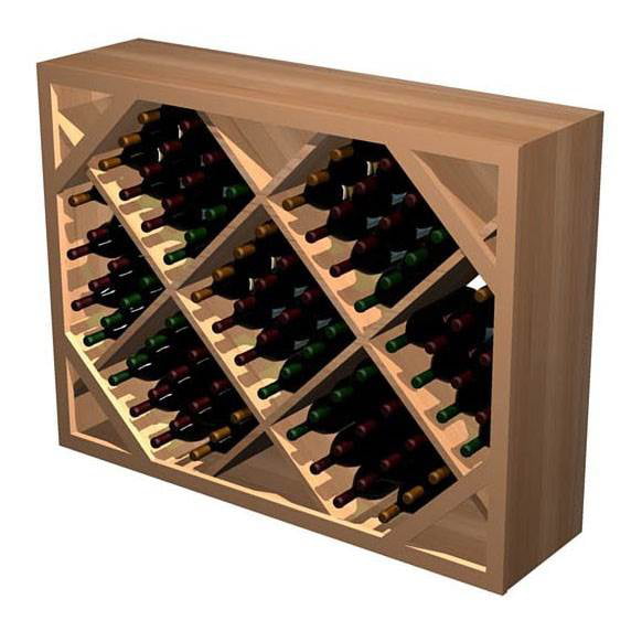 Wooden Solid Case Storage Bin Wine Rack Kit in Redwood Hand Crafted in the USA.