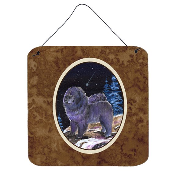 Carolines Treasures SS8456DS66 Starry Night Chow Chow Wall or Door Hanging Prints 6x6 multicolor