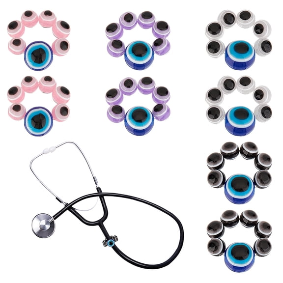 8Pcs 4 Colors Stethoscope Charms Resin Stethoscopes ID Name Tag Charm Blue Eye Stethoscope Charms Stethoscopes Accessories