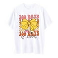 thumbnail image 4 of LUOGENLI T-Shirt pour Filles Enfants Mode Décontractée Imprimé Col Rond Ample Manches Courtes T-Shirt Top Maxi Chemises pour Filles Blanc 3-4 Ans, 4 of 5