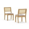 MoDRN Boho Nera Cane Dining Chair, Set of 2, Brown