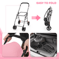 thumbnail image 4 of Magshion Folding Double Dog Stroller for 2 Dogs, 4-in-1 Pet Stroller for Small Medium Dogs Cats, Pink/Gray, 4 of 9