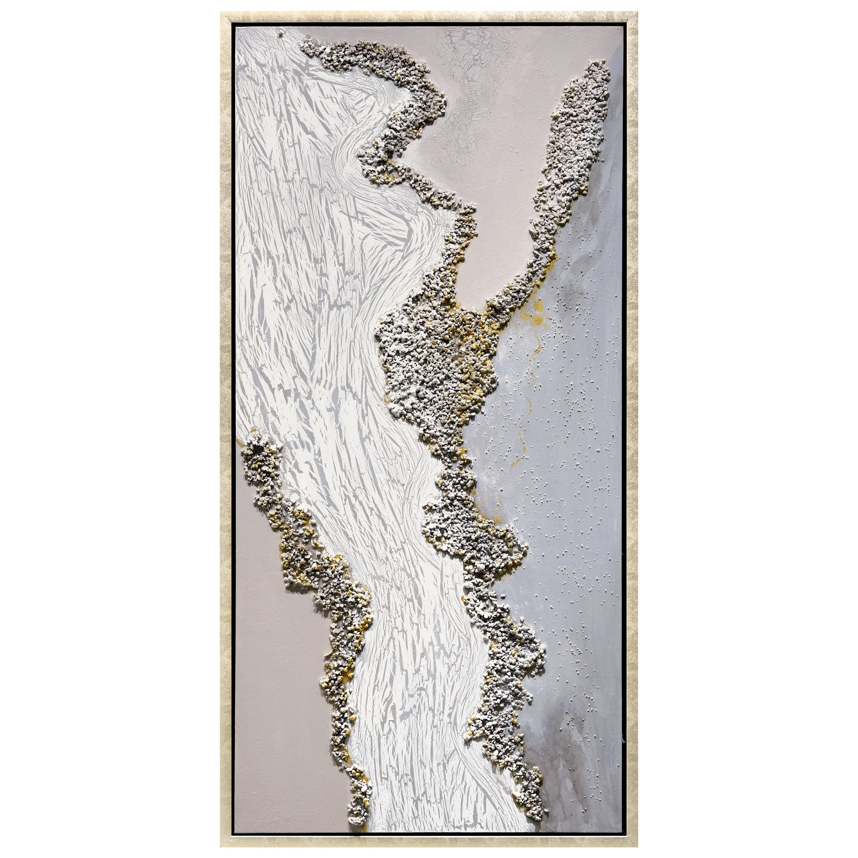 Golden Terrain Heavily Textured Glitter Hand Painted Framed Canvas Wall Art