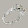thumbnail image 3 of LBG British Made 9k White Gold Cubic Zirconia & Natural Opal Womens Statement Ring - 33 size options - Size 6.75, 3 of 6