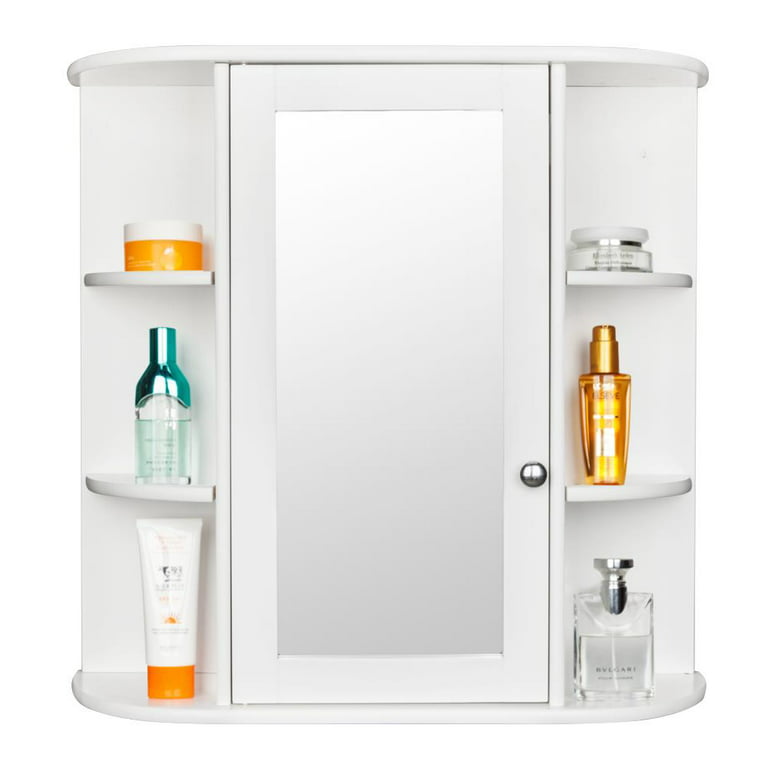 Bathroom Storage Cabinet with Mirror Door & 8 Shelves, Wall Mounted Medicine  Cabinet Organizer for Kitchen Laundry Room Hotels - AliExpress