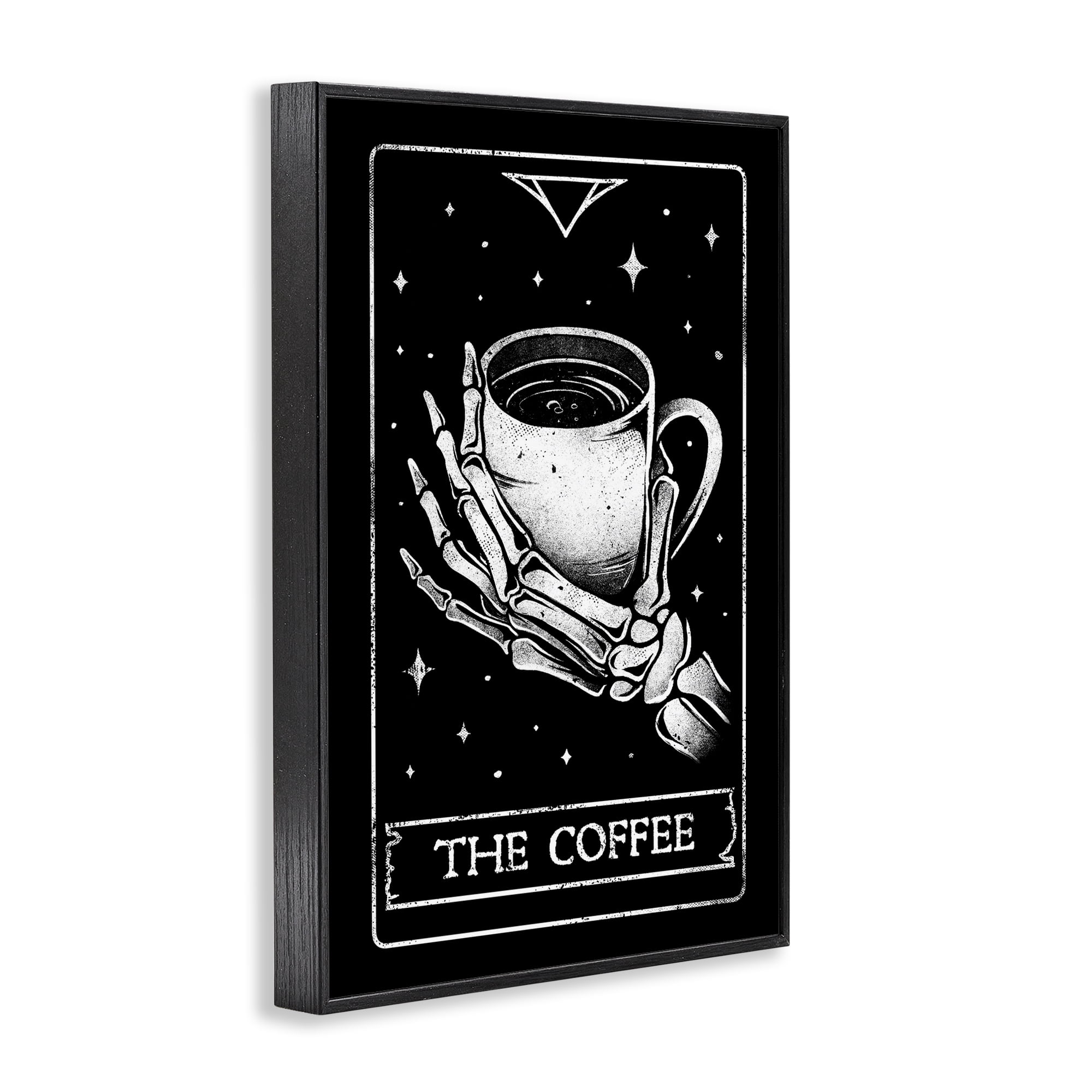 Stupell Industries The Coffee Tarot Card Black Framed Giclee Art, design by EduEly Designs