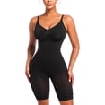 thumbnail image 2 of ToBeInStyle Women's Full Body Slimming Bodysuit Shapers - Mid-Thigh Shorts - Black, 2 of 5