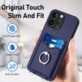 thumbnail image 4 of Dteck Crossbody Strap Case for iPhone 13 Pro Max, Shockproof Leather Case Card Slots Wallet Back with Ring Holder Kickstand Cover for iPhone 13 Pro Max ,Blue, 4 of 6