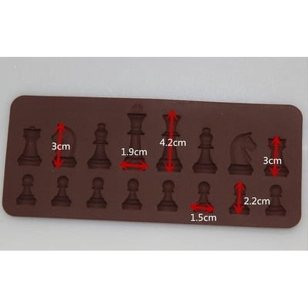 Molde de silicona para chocolate con forma de ajedrez Molde de silicona platino para chocolate Molde para chocolate Hornear