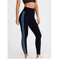 thumbnail image 4 of Tummy Control Compression Leggings for Women, High Waist Workout Running Yoga Pants Blue M, 4 of 8