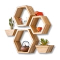 thumbnail image 5 of Wooden Hexagonal Wall Mounted Floating Shelves-  Decorative Shelving, 5 of 5