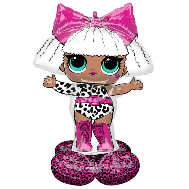 LOL Glam Diva AirLoonz Foil Balloon - Extra-Long Float and Self Sealing for Ultimate Birthday Fun