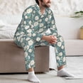 thumbnail image 7 of Sikiie Flower Mens Pajama Set, Soft Warm Long Sleeve Sleepwear, Cozy Button-Down Pjs for Men-Medium, 7 of 7