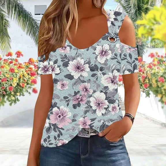 Pohista Women's Tops Plus Size Western Shirts for Women Summer Summer Blouses Plus Size Ribbed Short Sleeve Tops for Women Buttons reorder