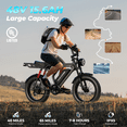 thumbnail image 4 of 20" Fat Tire Electric Bike for Adults, 1500W Peak 31mph 45-65miles Range 48V 15.6Ah Removable Battery E Mountain Bike with Free Phone Mount, Long Seat, 4 of 11