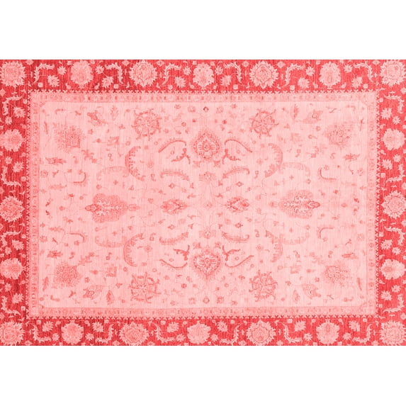Ahgly Company Indoor Rectangle Abstract Red Modern Area Rugs, 7' x 9'
