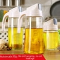 thumbnail image 1 of Olla de aceite de vidrio, botella de aceite a prueba de fugas para el hogar, botella de condimento de cocina con apertura y cierre automáticos con tapa, botella de aceite y vinagre, olla de, 1 of 5