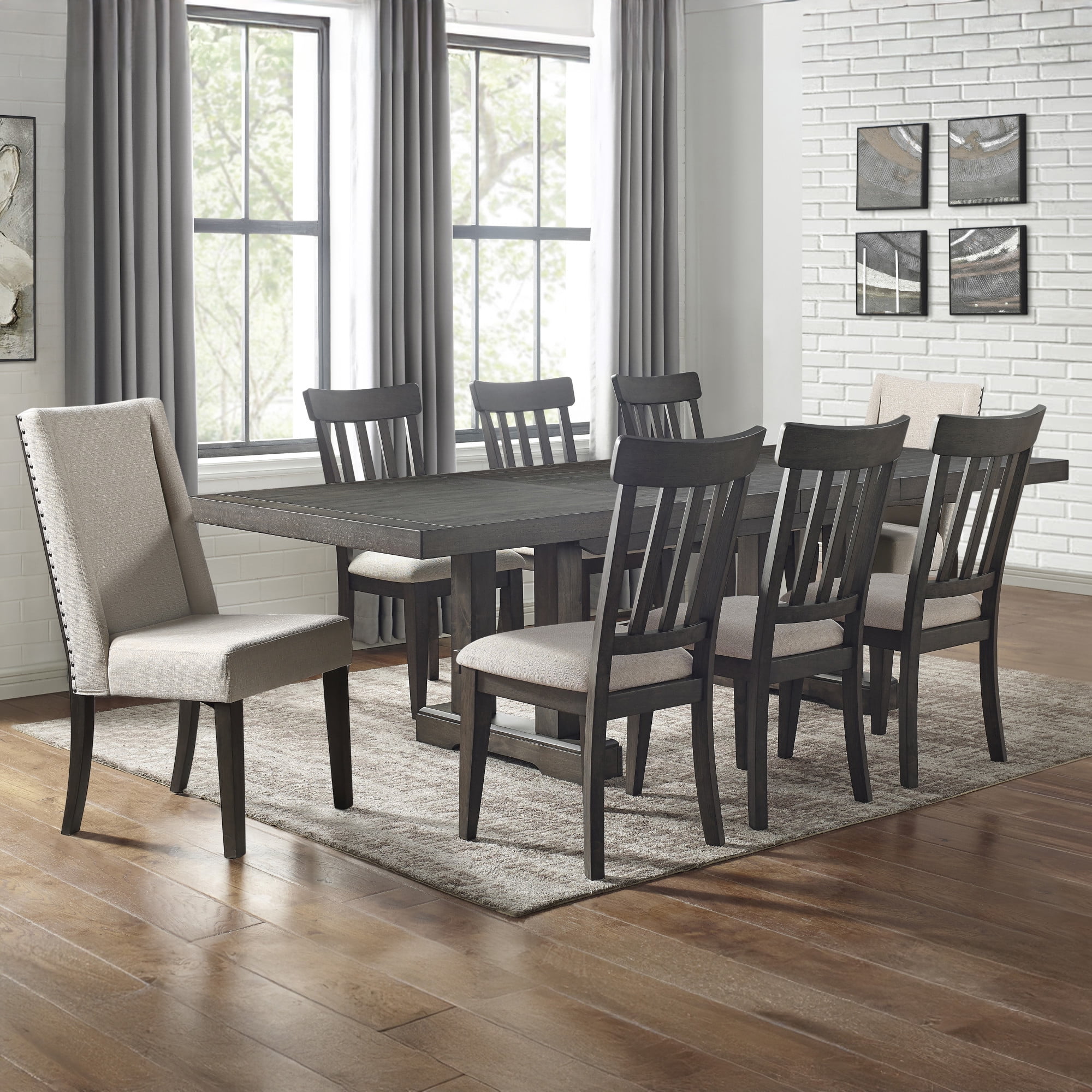 Steve Silver Napa Modern Upholstered Dining Chair, Set of 2, Dusty Espresso/Cream