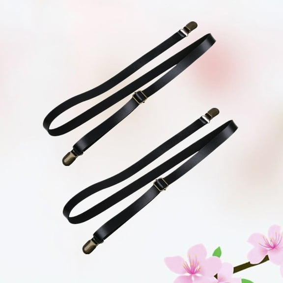 GARVALON 2Pcs Pants Extender For Men Adjustable Pu Leather Straps Pants Suspenders Girls 11.8in