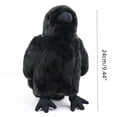 thumbnail image 2 of Peluche POPOTATO con forma de cuervo grande, realista, 24 cm, 2 of 7