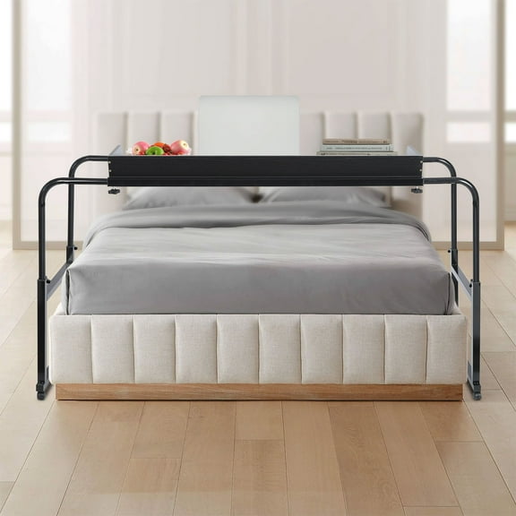 Overbed Table, Mobility Table Cross Bed, Height & Length Adjustable Over Bed Bedside Desk