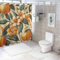 thumbnail image 7 of Orange fruits, Citrus blossom, Leaves  Bathroom Decor Set , multi size Colorful Luxurious Graphic Print Polyester Fabric Fashion Bathroom Decor Sets with Hooks   shower curtain for Bathroom Home, 7 of 7
