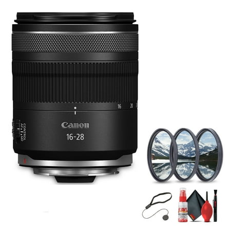 Canon RF 16-28mm f/2.8 IS STM Zoom Lens (Canon RF)Compact and Lightweight for Travel and Vlogging (6906C002) + Lens Filter Kit + Cleaning Kit + Cap Keeper (International Version)