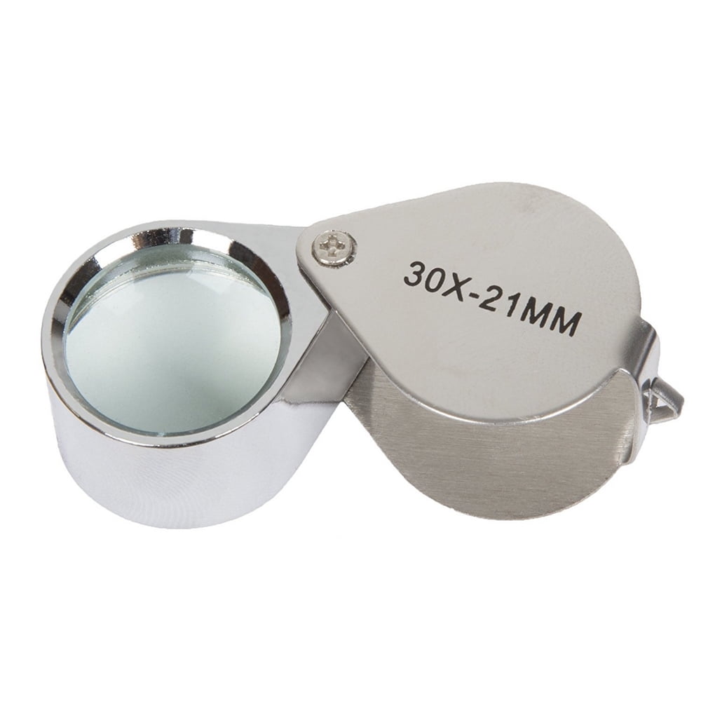 8 Pcs Mini 30X 21mm Jeweler Jewelers Jewelry Loupe Magnifier Magnifying Glass Silver w/ Box