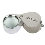 PAZINGER 30x21mm Foldable Jewelers Loupe Magnifier - Portable Pocket Magnifying Glass for Gems, Diamonds, Coins, and More TIKA