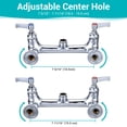 thumbnail image 6 of Aquaterior 26" Height Commercial Faucet with Sprayer Wall Mount Pre-Rinse Kitchen Sink for 2/3 Compartment Sink, 6 of 9