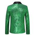 thumbnail image 3 of Rloper-Lop Mens Sequin Dress Suit Jackets One Button Turn Down Collar Coats Stylish Shiny Outerwear Party Festival Tuxedo Sport Coats Green XXL, 3 of 3