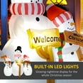 thumbnail image 3 of Outsunny 6.1' Christmas Inflatables Three Snowmen with Sign Each, Blow-Up Outdoor Christmas Decorations with LED Lights for Garden Party, 3 of 9