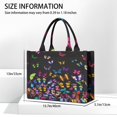 thumbnail image 3 of Large Capacity Tote Bag,Black Butterfly Colorful Wings Pattern Handbag Fashion Luxury Tote Bag,15.7"x13"x 5.1" Inches,Laptop Compatible, 3 of 6
