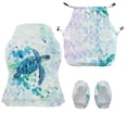thumbnail image 7 of TSOVTHRID Sea Turtle Paint Splatter White Print Gaming Chair Slipcover with Armrest Covers 4 PCS Rotating Armchair Covers Stretch Seat Chair Cover for Computer Racing Gamer Chair, 7 of 7