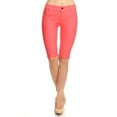 thumbnail image 4 of Women's Bermuda Stretchy Jean Shorts with 5 Pockets Cotton Blend, Coral M, 4 of 4