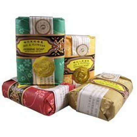 - Bee and Flower Mixed Soap 4 Pack Set - 2.65 Oz Bars (Jasmine, Rose, Ginseng, and Sandalwood)