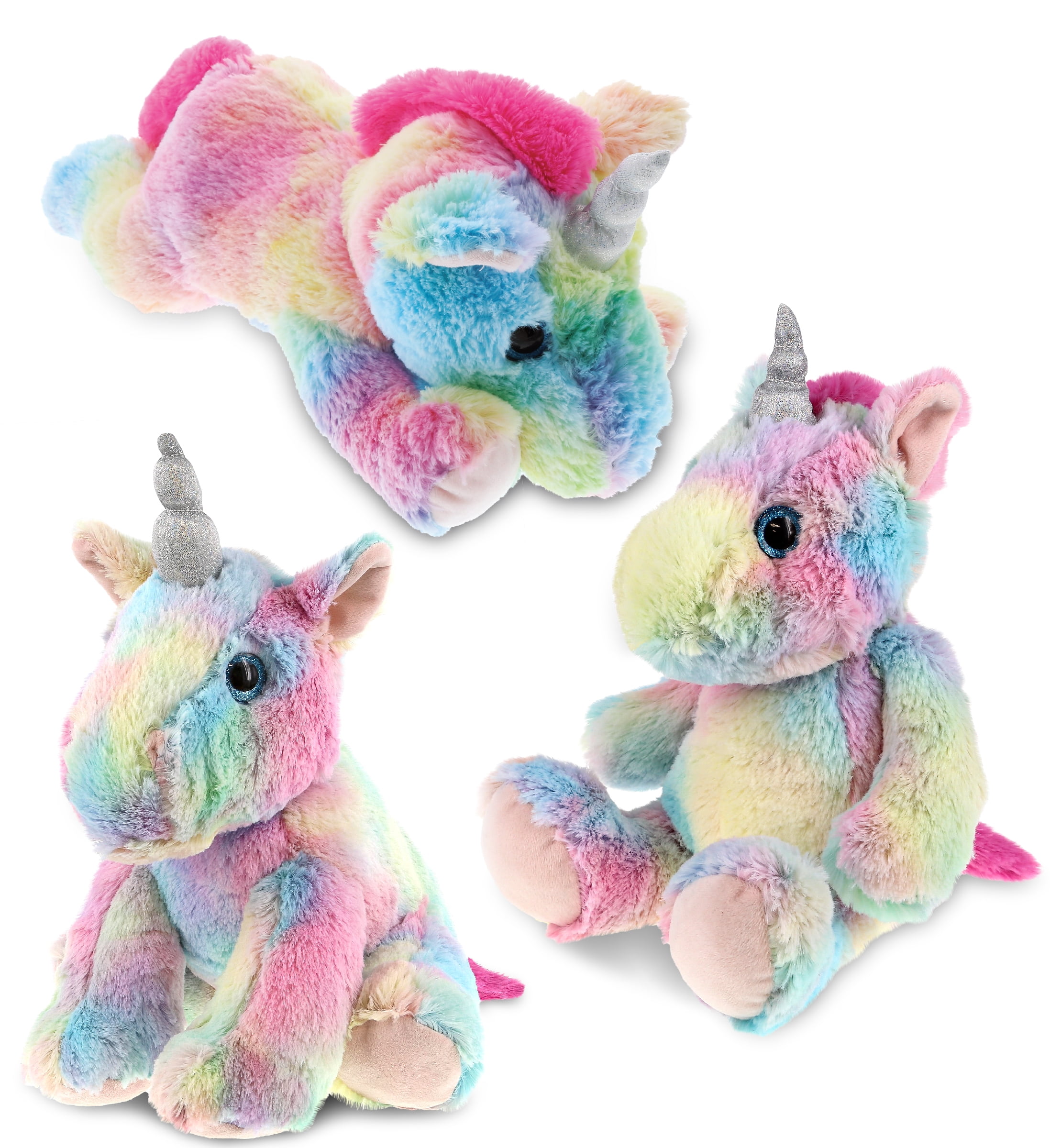 DolliBu Plush Rainbow Unicorn Stuffed Animals Soft Fur Huggable