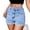 Light Blue, variant on UDAUDU Womens Jean Shorts High Waisted Summer Elastic Folded Hem Hot Casual Denim Shorts Black 2XL