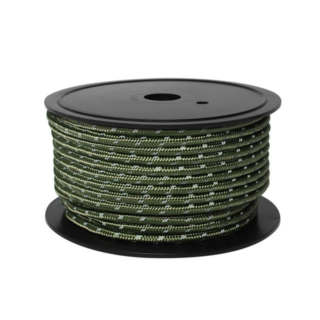 Corde de Tente Réfléchissante 30M 6mm, Multifonction Lumineuse dans le Noir pour Randonnée Vert