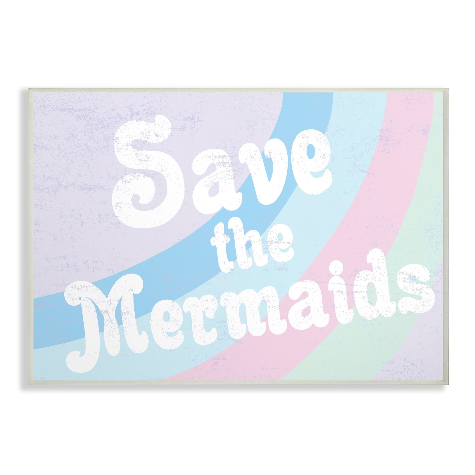 Stupell  Save The Mermaids Wall Art - Purple canvas wrapped - 30 x 40