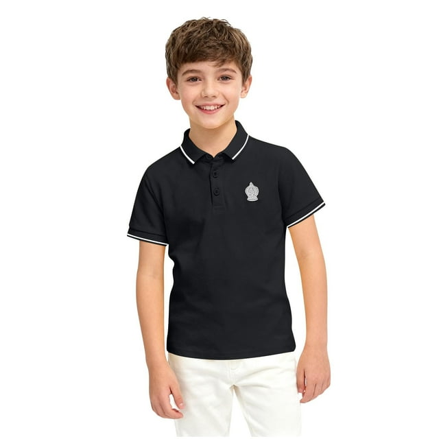 Kids Top, Casual Print Lapel Short Sleeve T-Shirt for Teenagers