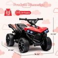 thumbnail image 2 of Jojoka 6V Kids ATV Ride on Car, Battery Powered Electric Ride on Toys for Toddlers with LED Lights, Music, Forward/Backward & Wear-Resistant Wheels, for 2-5 Years Old Boys & Girls, Red, 2 of 6