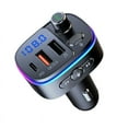 thumbnail image 2 of RV Transmisor FM Bluetooth 5.0, QC3.0 y PD 18W USB C Transmisor FM Bluetooth para automóvil con 9 RGB retroiluminados, adaptador Bluetooth para automóvil compatible con llamadas manos libres, Siri Google Assistant, unidad flash USB brillar Electrónica, 2 of 5